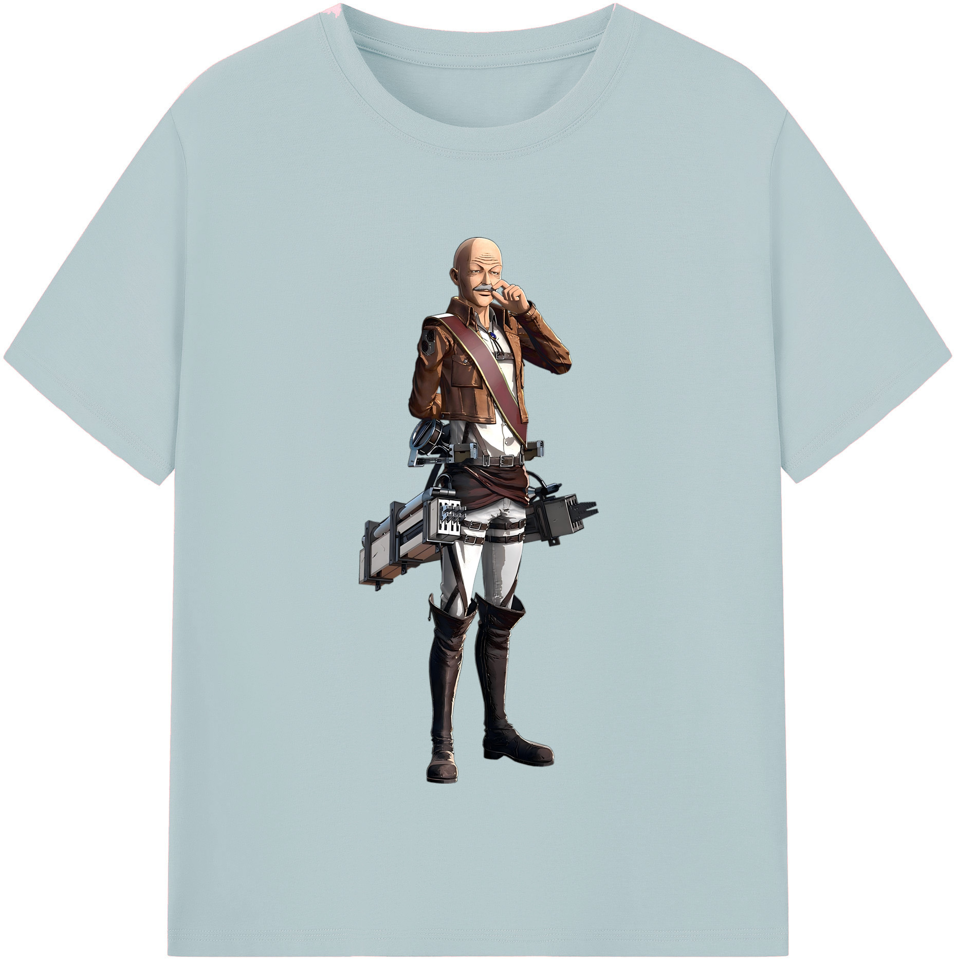 （画像用） 進撃の巨人 ドット·ピクシス Attack on Titan Dot Pixis 綿100％半袖Tシャツ（フロントプリント）